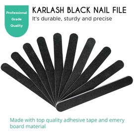 Karlash Professional Double Sided Emery Board 7" Black Nail File 100/100 10pcs