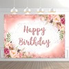 DSAQEFS45E Rose Gold Birthday Backdrop for Girls Women Happy Birthday