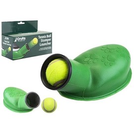 Crufts Green Rubber Tennis Ball Stomper Launcher - 1 Piece - Ideal Fun & Exciting Outdoor Play Activity