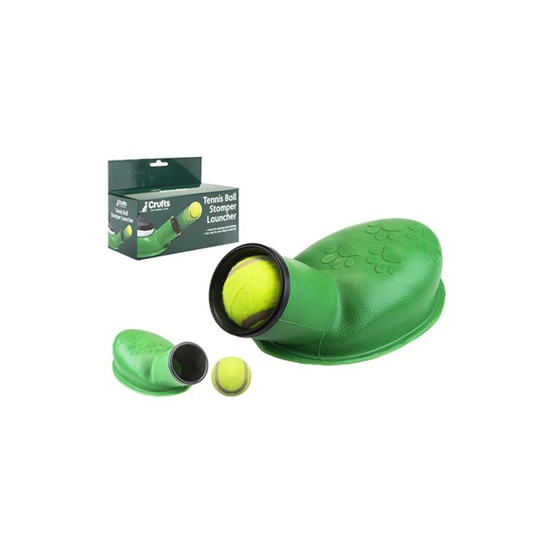 Crufts Green Rubber Tennis Ball Stomper Launcher - 1 Piece