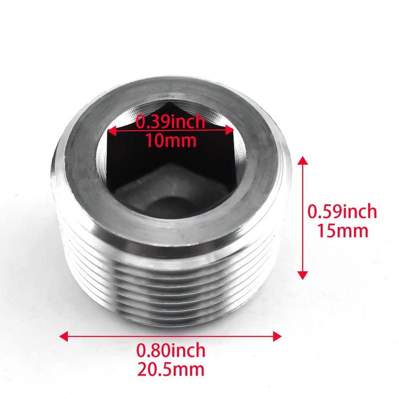 Internal Hex Countersunk Male Thread Pipe Plug Connector，ZESE 2PCS 1/2"NPT