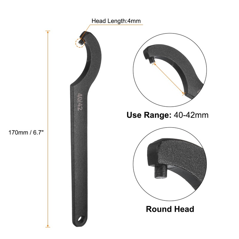 sourcing map C Hook Spanner Wrench, 40-42mm C Pin Motorcycle