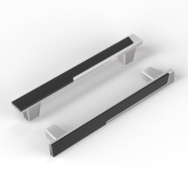 Haliwu 4 Pack Silver and Black Cabient Handles 2 Tone Drawer Handles Black and Brushed Nickel Cabinet Pulls 5 inch Dresser Handles and Drawer Pulls Square Kitchen Cabinet Handles Zinc Alloy