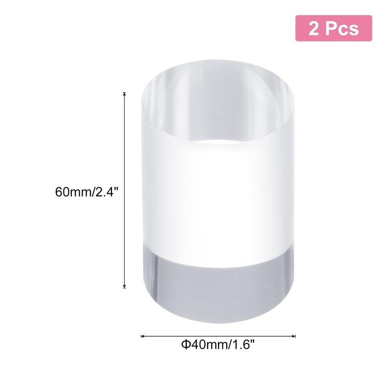 sourcing map 2pcs Acrylic Cylinder Display Blocks, 40 x 60