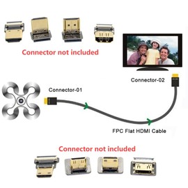 chenyang Thickness 0.3mm Pitch 0.5mm 20Pin Flexible Ribbon Flat Cable 6.56FT/2.0M for HDMI Connector,Raspberry Pi, GoPro,Mini Display, Drone, Camera, Gimbal