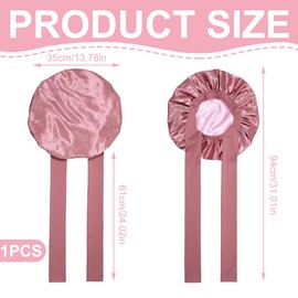 HAZMA 1 x Silk Bonnet for Sleeping, Bonnet for Curly, Straight Hair, Silk Hood with Wide Elastic Band, Bonnet for Night and Everyday Use, Satin Hair Cap, Sleep Cap Silk (Pink)