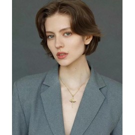 NALISASA Cross Necklace for Women, Small Silver Cubic Zirconia Cross Pendant Necklace, Dainty Cross Faith Necklaces, Stainless Steel, No Gemstone