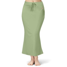 TRENDMALLS Women's Polyester Spandex Saree Shapewear Petticoat for Women, Cotton Blended,Petticoat,Skirts for Women,Shape Wear Dress for Saree Shaper Pale Green