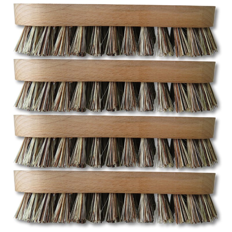 zederle Scrubbing Brushes with Ergonomic Beech Wood Handle (Pack of