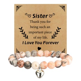 Kiopdse Sister Gifts,Sister Birthday Christmas Funny Valentines Galentines Day Graduation Mothers Day Mother's Friendship Gifts for Sisters from Sisters,Presents from Brother,Bracelet for Women