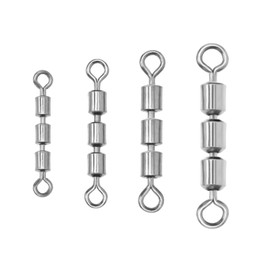 EMSea Pack of 40 Fishing Swivels High Speed 3-Reel Swivel Triple Swivel Leader Bait Connector Bead Chain Swivel Fishing Accessories Copper