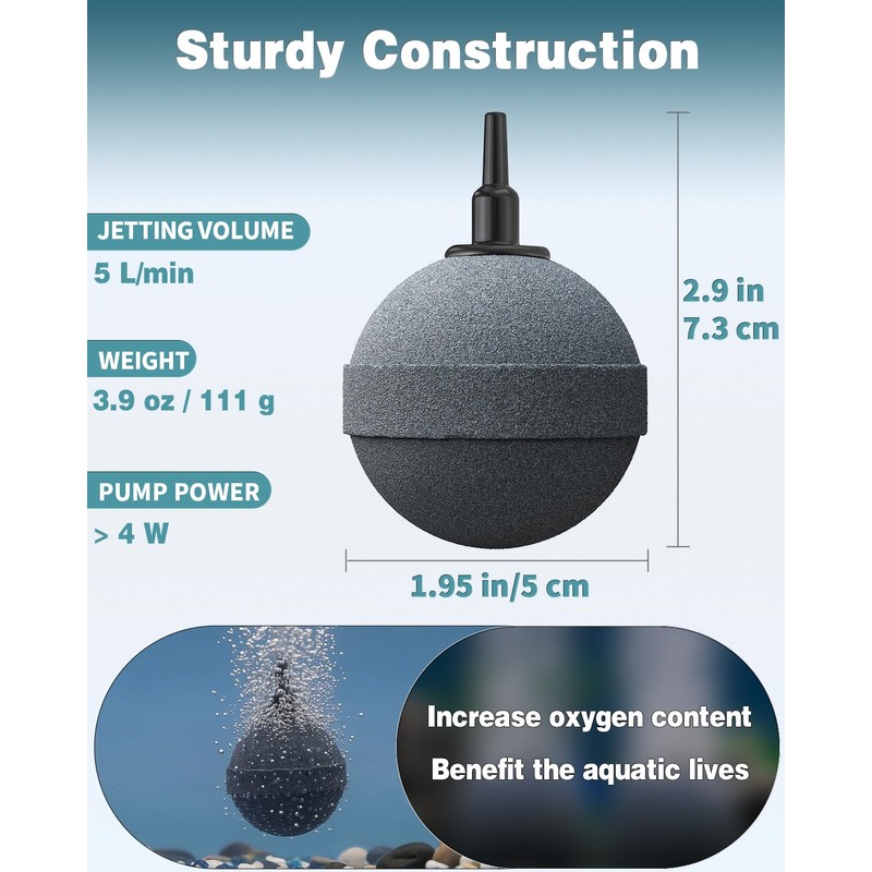 Pawfly Air Stone 2 Inch, Aquarium Air Stone Ball Bubbler