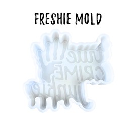 True Crime Junkie Car Freshie Silicone Mold 4 x 4.5 x 0.8” Murder Podcast Obsessed Fueled by Coffee Oven Safe Silicone 450 F Scented Aroma Beads Mama