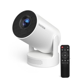 Beautiebeam Beamer Full HD 1080P Mini Beamer 4K, Auto Trapezkorrektur, Mini Projector 180°Dreh Videoprojektor Unterstützt 2.4/5G Dual WiFi6, Bluetooth5.0 mit Android11/OS11,Outdoor Heimkino Beamer