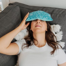 Whiffy Bean Bags Yoga Eye Pillow, Lavender Microwave Heating Pad Hot & Cold Pack Eye Pillow Aromatherapy Gift, Microwavable, Scented or Unscented, 9" x 4" (Mustard Floral, Lavender)