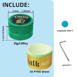 YEUEK TAOM Pool Chalk Holder Round Shaped Practical Tool Billiards Accessories Magnetic Mini Chalk Tip Case Container Round Box Billiards