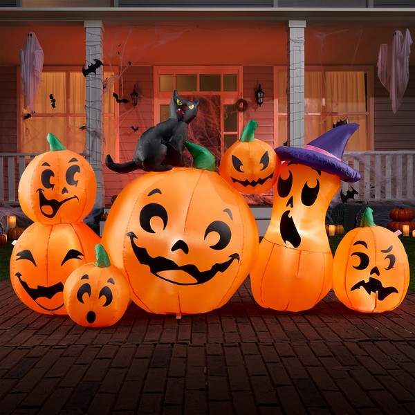 Joiedomi 6 FT Long Halloween Inflatable Outdoor Decorations, Pumpkin Blow