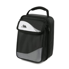 Arctic Zone Expandable HardBody Lunch Box, Black/White | Insulated Upright Cooler with Hard Liner, Adjustable Divider, Easy Clean, Leak-Resistant