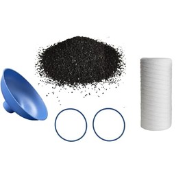 IPW Industries Inc. - Activated Charcoal Water Filter, Coconut Shell Carbon for Whole House Water Filter System with 5 Micron Sediment Filter, O-Rings & Funnel - PC600-P