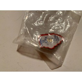 Vintage District 12 UMWA No Fatalities 1981 Red White Blue Miner Lamp Lapel Pin