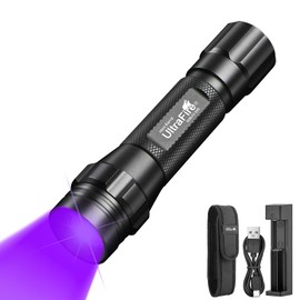 ULTRAFIRE UV Light Flashlight, 365nm Ultraviolet LED Blacklight, Portable Handheld Detector for Pet Stains, Currency, Scorpion Hunting and Resin Curing