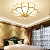 MIXL- Mid Century Brass Flush Mount Ceiling Light,LED Antique Brass