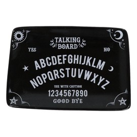 Ebros Gift Wicca Occult Paranormal Talking Board Ouija Planchette Gothic Rectangular Trinket Jewelry Dish Or Appetizer Plate Serveware Bone China Ceramic 6.5" by 4.5"
