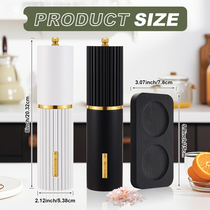 LOYIM Wooden Salt and Pepper Grinder Set 8 Inch Manual