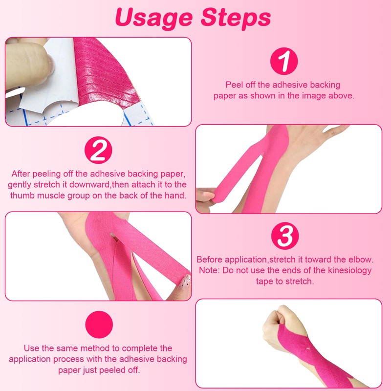 MFUSUL Pack of 30 Kinesiotapes Pre-Cut for Wrist, 3 Colours,