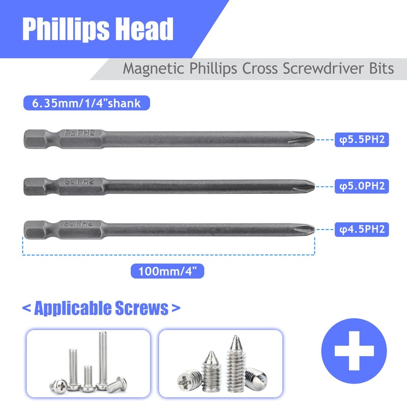 FyMosem 21Pcs 4-in-1 Long Magnetic Screwdriver Bit Combination Set 1/4