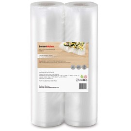 Bonsenkitchen Vacuum Food Sealer Rolls Bags, 2 Packs 28 x 600 cm Storage Bags (Total 12 m), BPA Free, Durable Commercial Customized Size Food Bags for Food Storage and Sous Vide Cooking