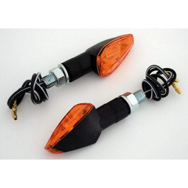 Shin Yo Blinker PEAK, schwarz, Glas gelb, kurz, Paar