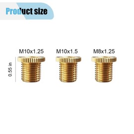 3PCS Universal Shift Knob Thread Adapters, M8 X 1.25, M10 X 1.25, M10 X 1.5 Brass Gear Stick Knob Screw Retainer, Automatic Manual Car Gear Shifter Head Adapter