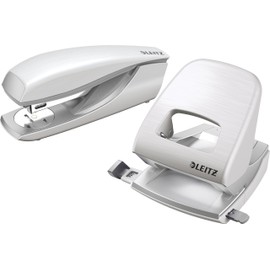 Leitz 50060004 Hole Punch and Leitz 55620069 Stapler Nexxt Style (Arctic White | Stapler + Hole Punch)