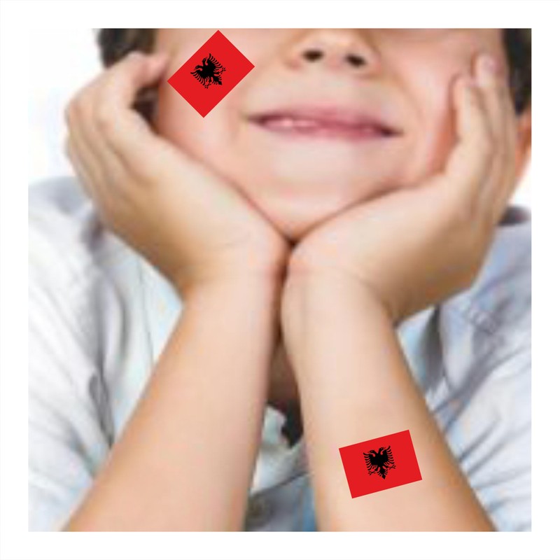Womaha 30 Sheets Albania Flag Temporary Tattoos Fans Face Tattoo