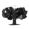 6 Blades Heat Powered Stove Fan Dual Head Fireplace Fan