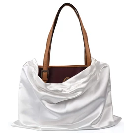 PlasMaller Dust Cover Storage Bags Thick Silk Cloth Pouch with Drawstring for Luxuries Handbags Tote Purses Shoes Boots Set of 1, White