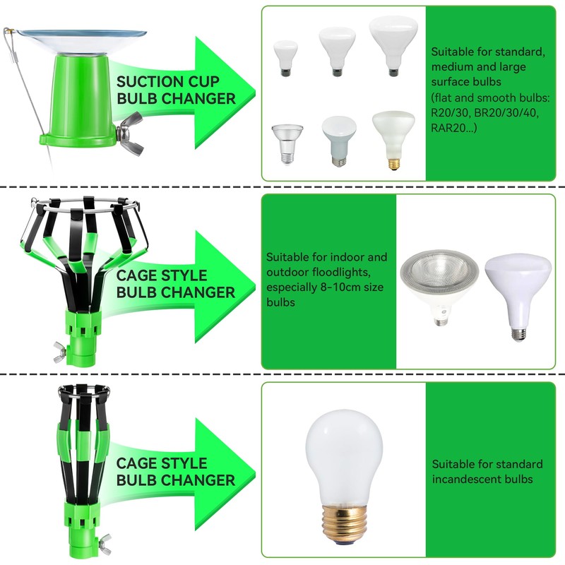 Dreyoo 3 Pieces Set Light Bulb Changer, Standard Incandescent, Floodlight