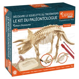 EXPLORA - Triceratops - Paleontologist Set - 039399 - Excavation Plaster - Dinosaur - Discovery Set - Children's Game - Scientific - Educational - Adventure - Fun - Toy - From 6 Years