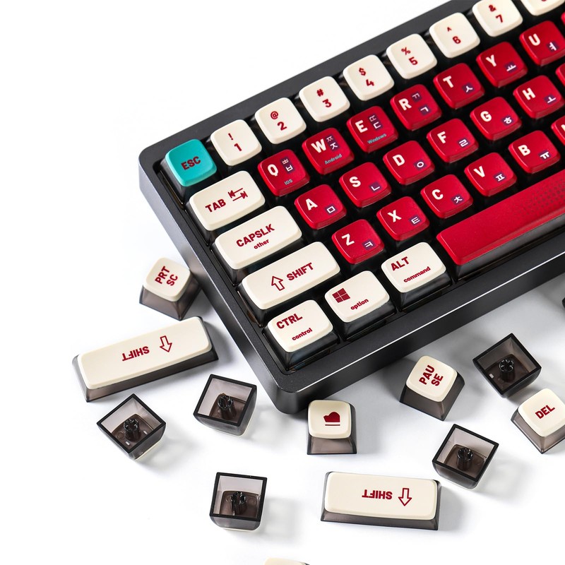 XDK Backlit Keycaps Red Shine Through PBT Keycaps, Pudding Keycaps