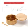 KITCHENDAO Bamboo Salt and Pepper Bowl Box Cellar Container Divided,