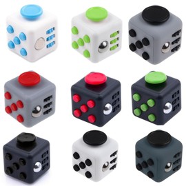 BLACK Magic Fidget 6-Side Cube Focus Anxiety Stress Relief Spinner Adults Kids