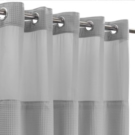 River Dream Lake Wanaka Fabric Shower Curtain Set, Cotton Blend, Waffle Weave, with Snap in Replacement Liner，71 x 86 inches