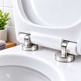 Stainless Steel Toilet Seat Bolt Replacement Kit, 2-Piece Top-Fix Hinge Fasteners for Loose Toilet Seat Repair