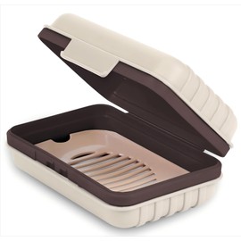 Quatish Soap Holder, Soap Dish 1 Pack, Bar Soap Holder for Shower, Travel Soap Case with Lid for Gym, Camping Essentials, Travel Size Toiletries, Portable, Leakproof, Brown