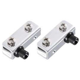METALLIXITY Glass Door Pivot Hinge (for 3-5mm Thickness) 2Pcs, Iron Adjustable Glass Clips Clamp - for Furniture Repair, Bedroom, Bright