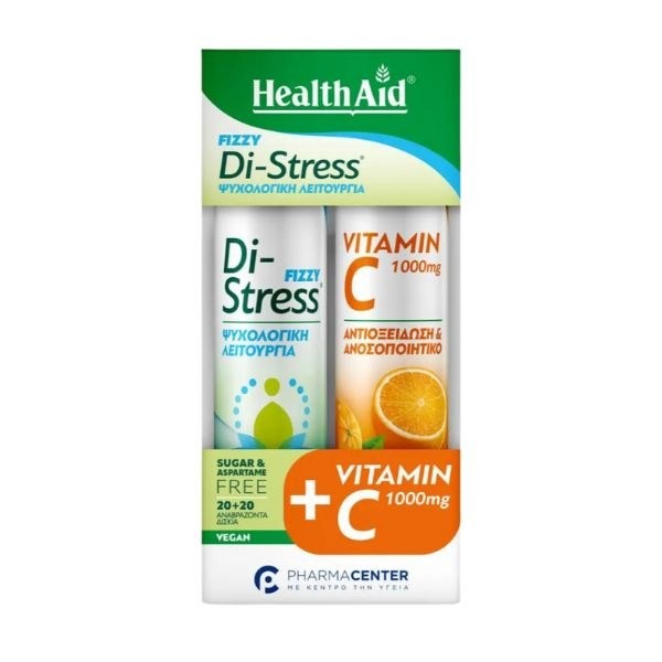Health Aid Di-Stress Fizzy Pineapple-Lemon Flavour 20 eff tabs +