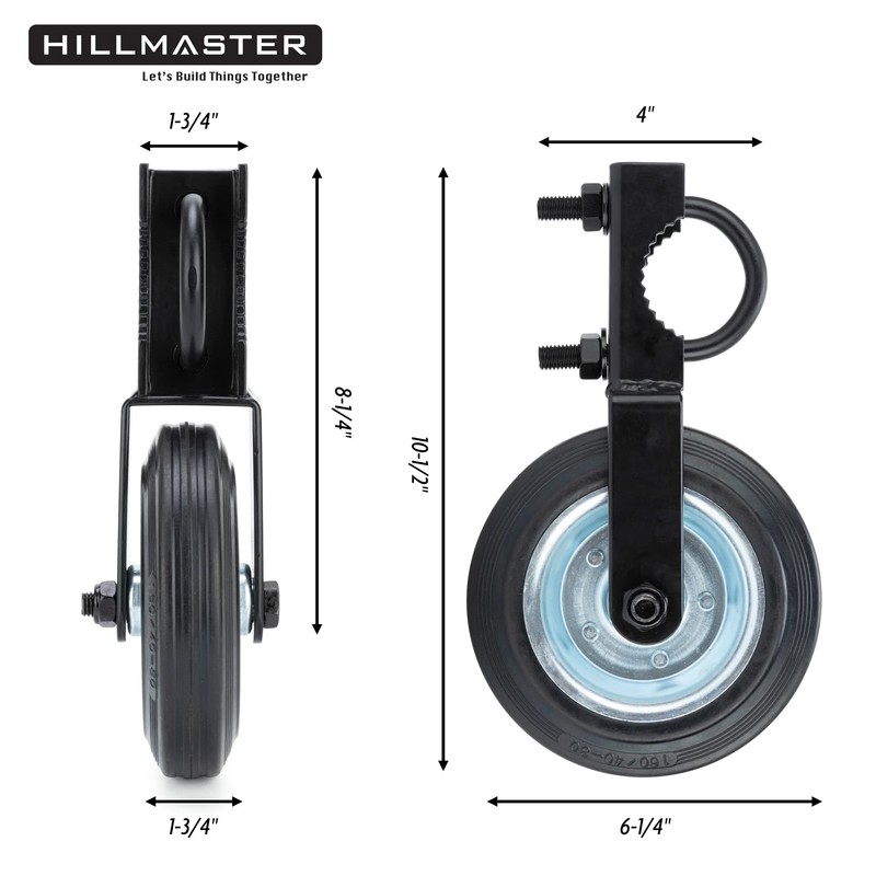 HILLMASTER 6 Inch Gate Wheel Gate Caster Kit with 1-5/8"