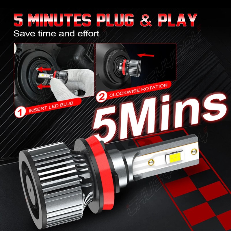 CHUSYYRAY H11 H9 LED Headlight Conversion Kit High/Low Beam Bulb