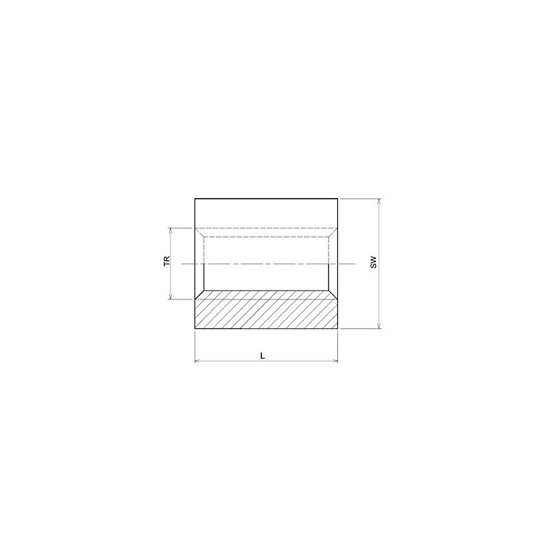 Trapezoidal Thread Nut EVKM 16 x 4 Left Steel Square